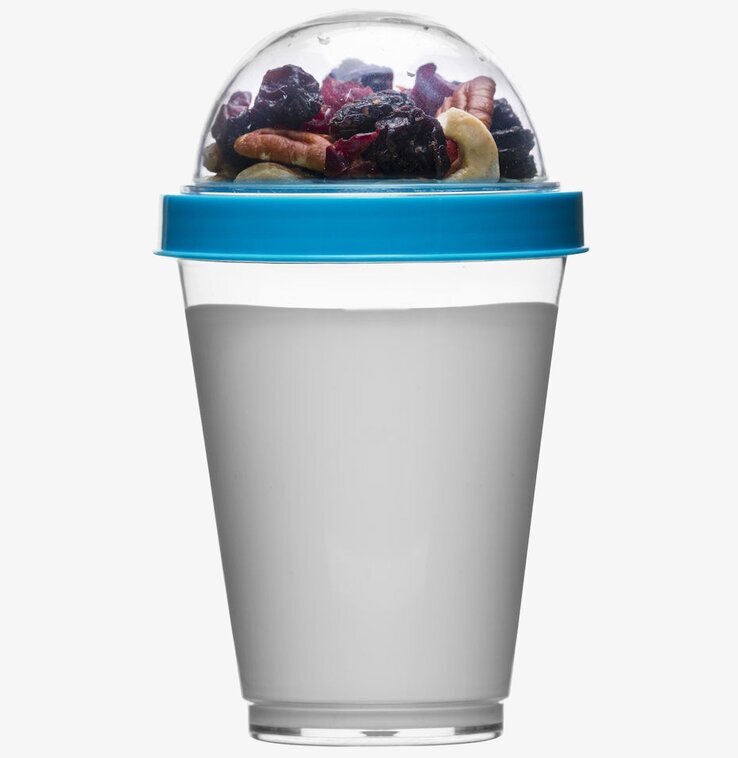 Bild av praktisk bägare för yoghurt och toppingar