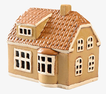 Foto av charmig ljuslykta i husform med detaljer