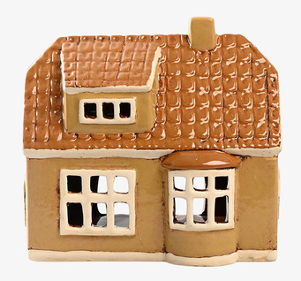 Bild av nostalgisk ljuslykta formad som ett hus