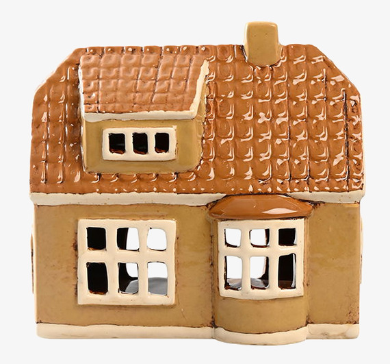 Ljuslykta Hus Beige från Det Gamle Apotek med fönster