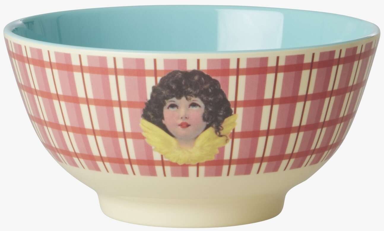 Skål Angel Print från Rice med röd, rosa och blå design