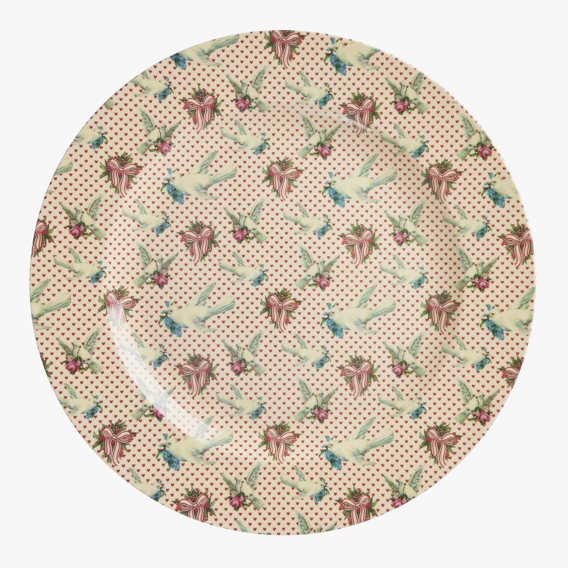 Serveringsfat Dove Print från Rice med fåglar och blommor