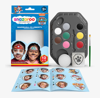 Bild av kreativt ansiktsmålarkit med Paw Patrol-tema