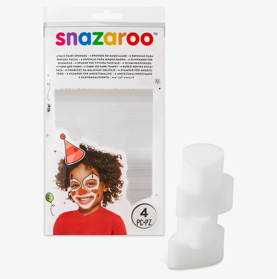 Makeupsvamp 4-pack Tear Drop från Snazaroo för ansiktsmålning