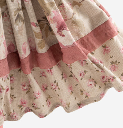 Bild av textil med blommönster och nostalgisk känsla