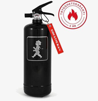 Bild av elegant svart brandsläckare med stilren design