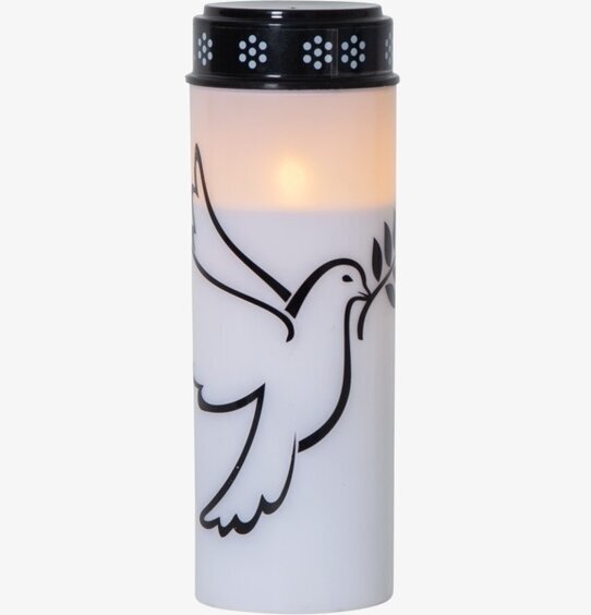 Gravljus LED Dove från Star Trading med svart duva och lock