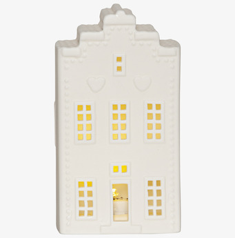 Foto av dekorativt LED-belyst kanalhus i keramik