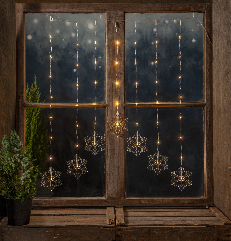 Ljusgardin Decysnowflake från Star Trading i fönster