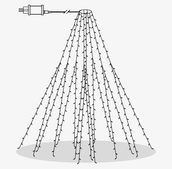 Bild av en elegant och varm vit julgransslinga