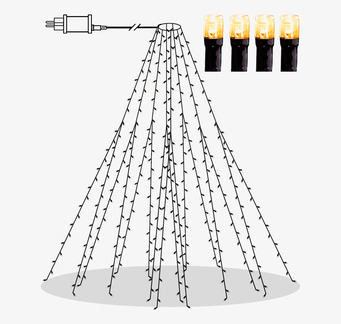 Bild av varmvit julgransslinga för juldekoration