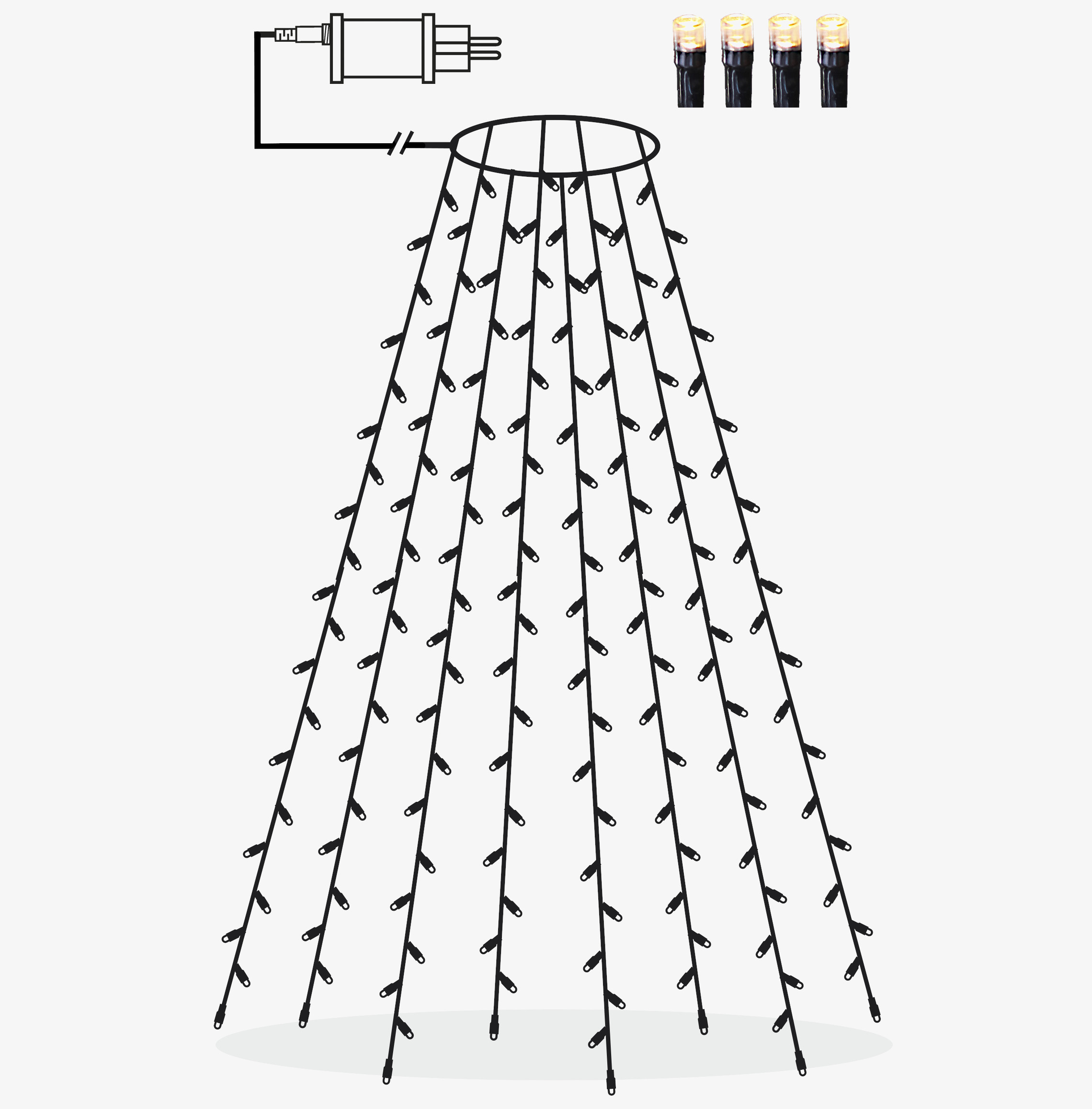 Julgransslinga LED från Star Trading med varma ljus