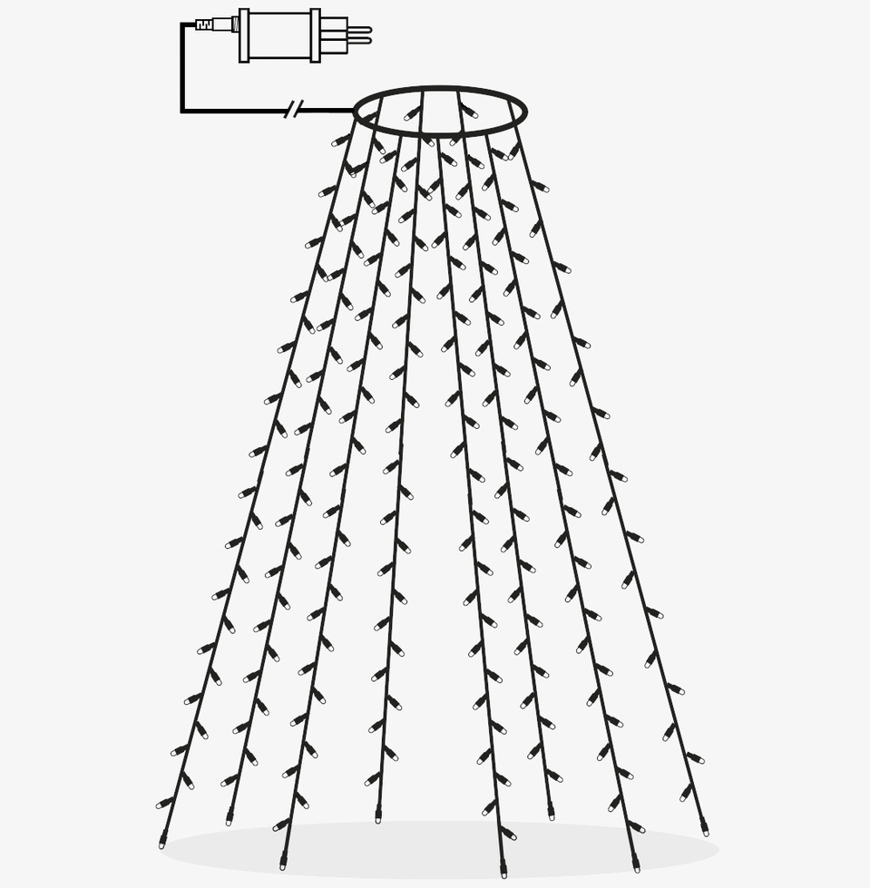 Julgransslinga LED från Star Trading med vitt ljus i granen