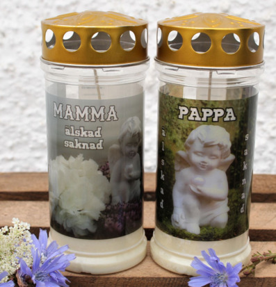 Bild av minnesljus med kärleksfull design och detaljer