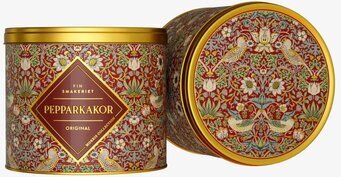 Bild av vackert designad metallburk med pepparkakor