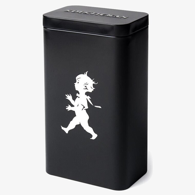 Plåtburk Kaffe Svart från Solstickan med springande pojke