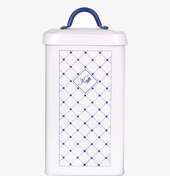 Bild av en stilren och funktionell plåtburk i vit design