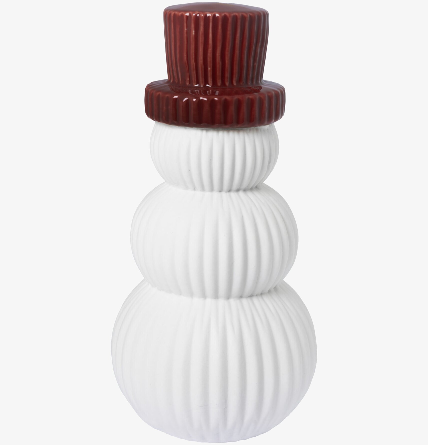 Snögubbe Frank Stor från Storefactory med röd hatt