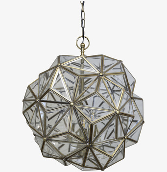 Bild av elegant taklampa med antik mässing design