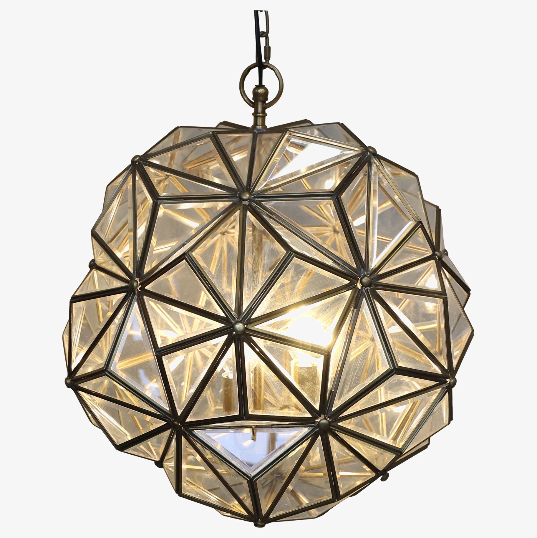 Taklampa Antik Mässing från Chic Antique med geometriskt mönster