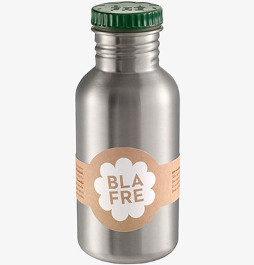 Stålflaska 500ml Grön från Blafre med grönt skruvlock