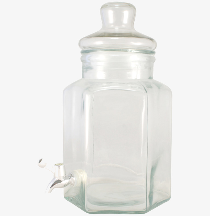 Bild av glasburk med kran - stilren och funktionell design