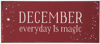 Bild av dekorativ plåtskylt med decembertema