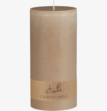 Bild av rustikt stearinljus med linfärgad nyans