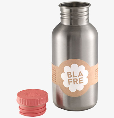 Stålflaska 500ml Rosa från Blafre med rosa skruvlock