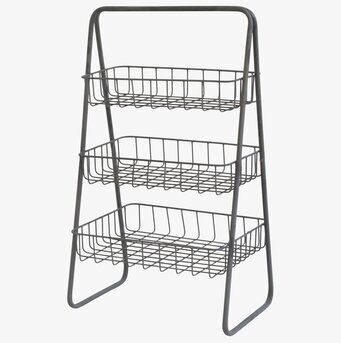 Bild av elegant etagere i antik zink med tre korgar