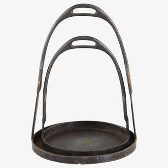 Foto av stilrena antiksvarta metallbrickor set/2