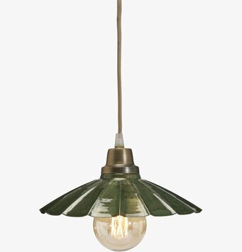 Bild av elegant blomformad fönsterlampa i mörkgrönt