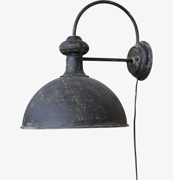 Bild av vägglampa med antiksvart finish och patina