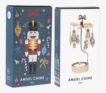 Bild av festligt änglaspel med julmotiv och hållbar design