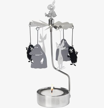 Bild av ett dekorativt änglaspel med Muminkaraktärer