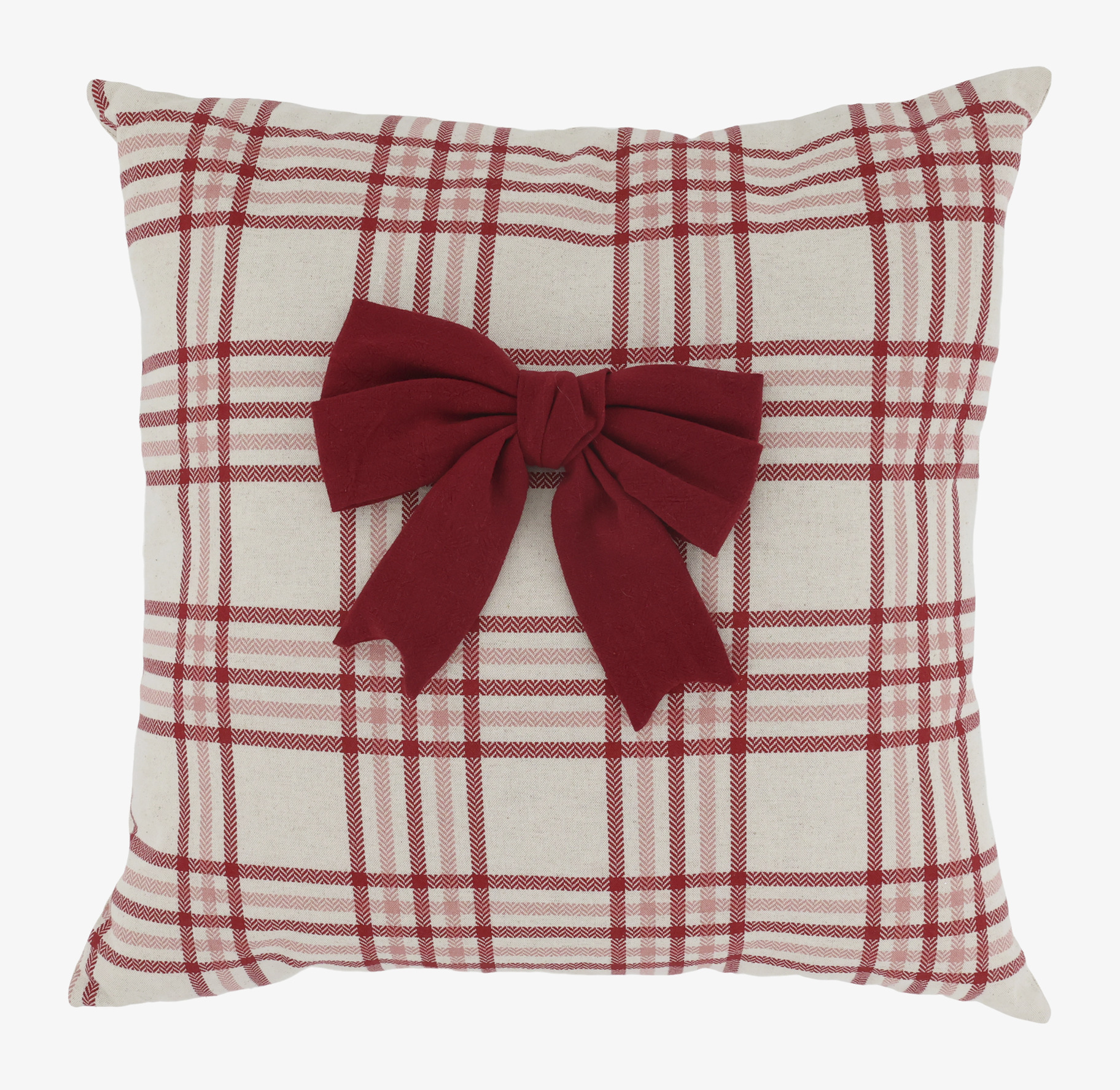 Kuddfodral Rosett från Chic Antique med röd-vit tartanruta