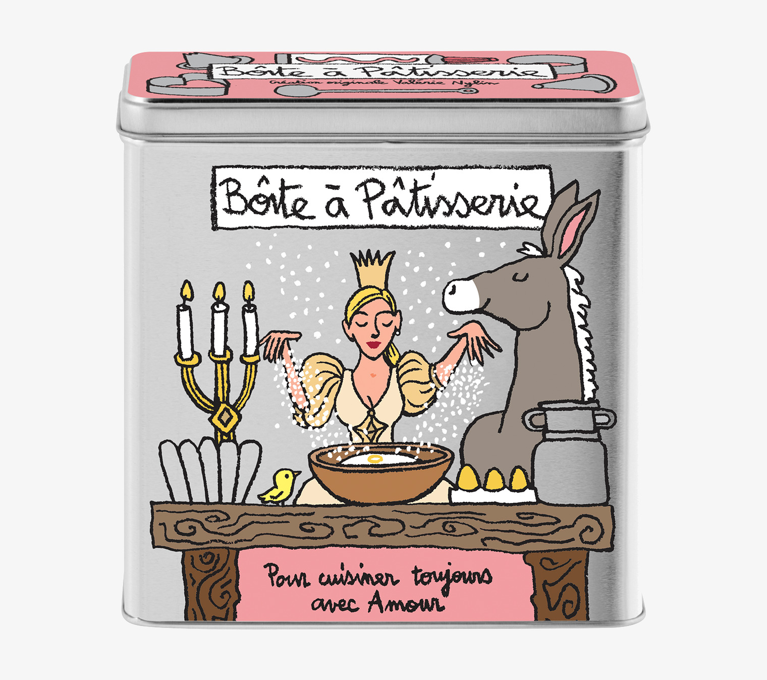 Plåtburk Bakredskap från Derriére la porte med illustration