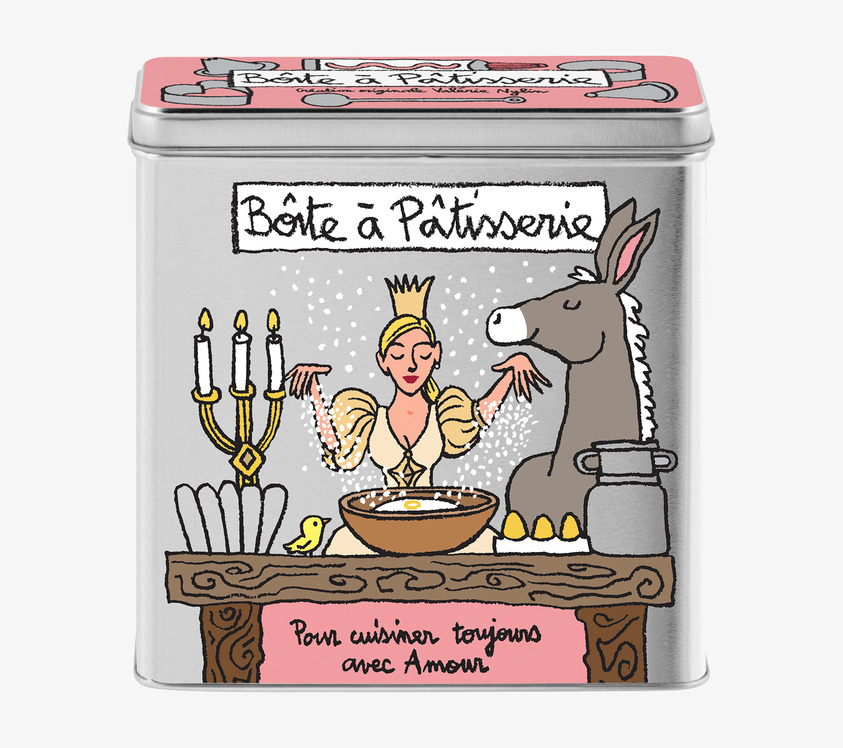 Plåtburk Bakredskap från Derriére la porte med illustration