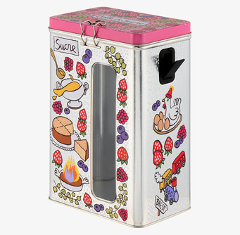 Bild av färgglad plåtburk med charmiga mönster