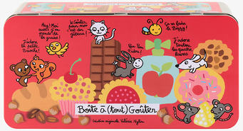 Bild av färgglad plåtburk med lekfulla illustrationer