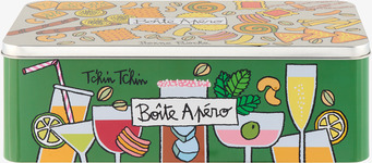 Bild av färgglad plåtburk för aperitif och snacks