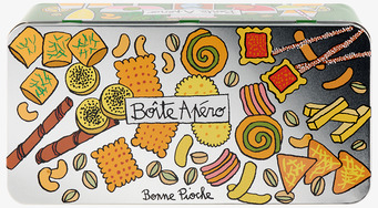 Bild av färgglad plåtburk för snacks och aperitif