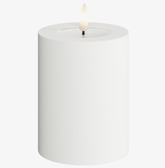 Blockljus Utomhus Vit 7.5x10cm från Deluxe Homeart