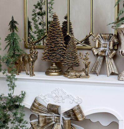 Bild av elegant naturinspirerad inredning i mässing