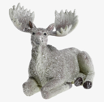Bild av glittrande älgskulptur med eleganta detaljer