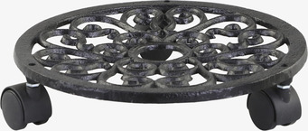 Bild av dekorativ och funktionell blomvagn med hjul