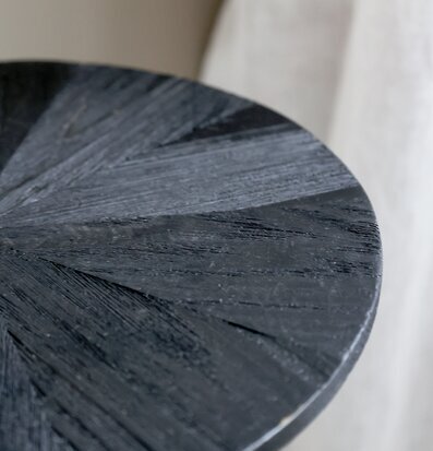 Foto av ett elegant väggmonterat bord i antik svart