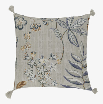 Foto av kvadratiskt kuddfodral med botaniskt mönster