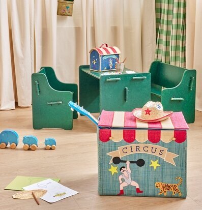 Bild av lekfullt och inspirerande barnrum med cirkustema