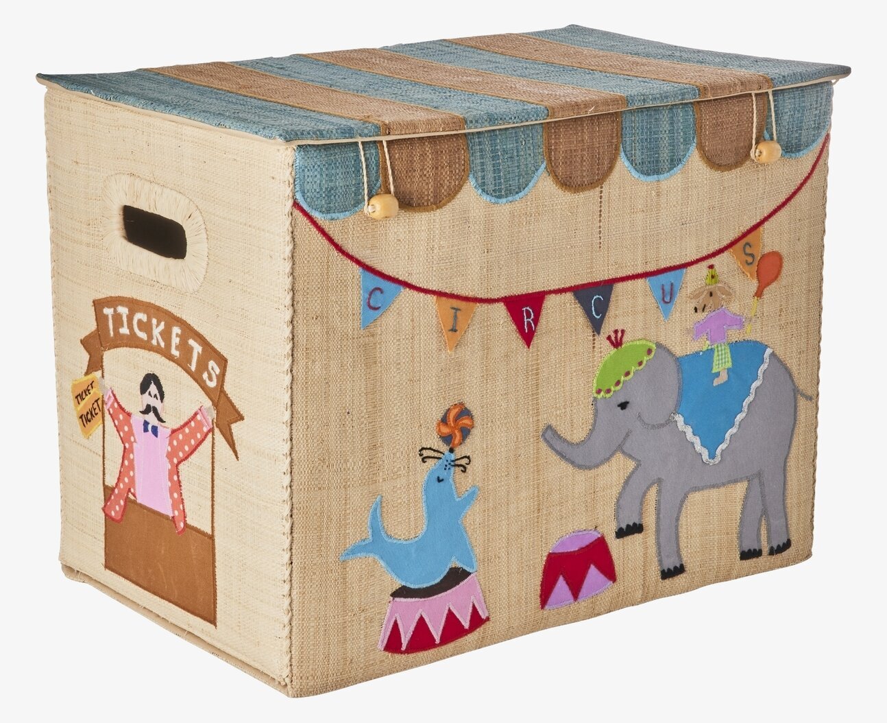 Bild av charmig förvaringskorg med cirkustema